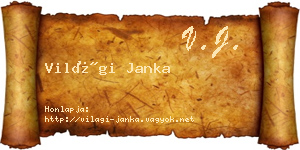 Világi Janka névjegykártya